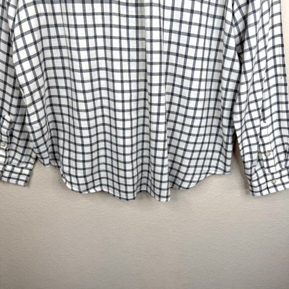 NWT LUCKY BRAND W Sz XL Gray/Creme Plaid Contrast Long Sleeve Button Up Shirt - Picture 9 of 16